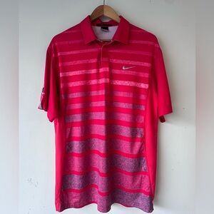 Vintage Tiger Woods Collection Nike Men's Vibrant Pink Polo Shirt